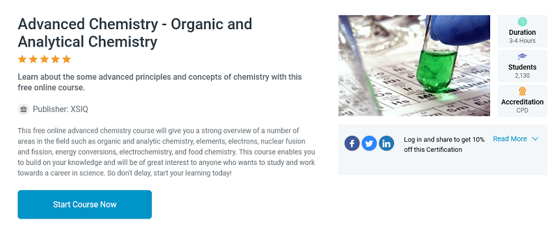 Advanced Chemistry - Organic and Analytical Chemistry – Alison
