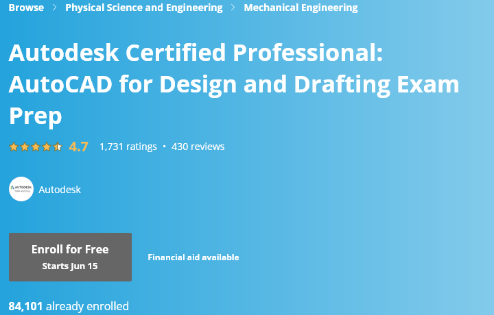 Autodesk Certified Professional AutoCAD for Design and Drafting Exam Prep
