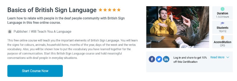Basics of British Sign Language – Allison