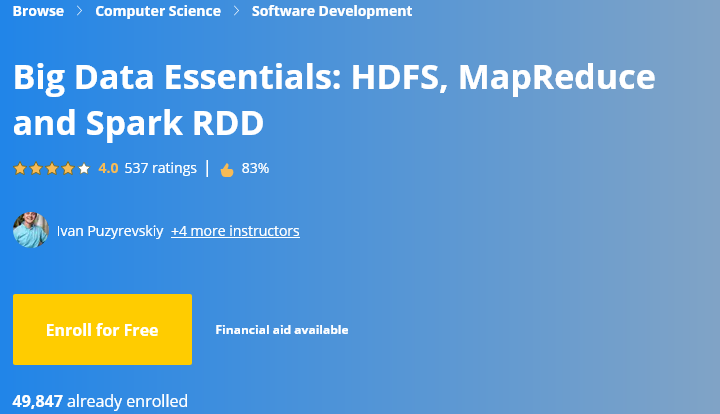 Big Data Essentials HDFS, MapReduce and Spark RDD – Yandex