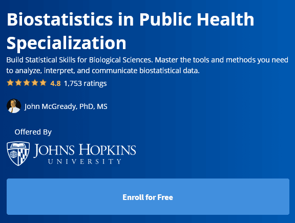 Biostatistics in Public Health Specialization