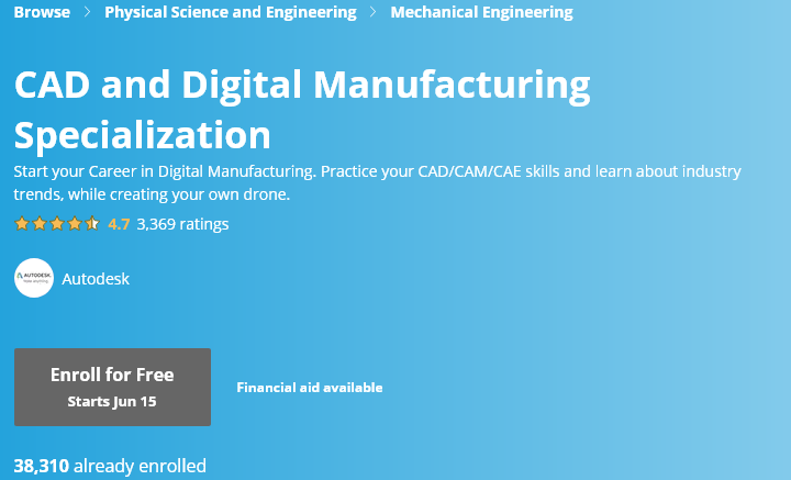 CAD and Digital Manufacturing Specialization