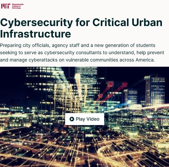 Cybersecurity for Critical Urban Infrastructure – MIT
