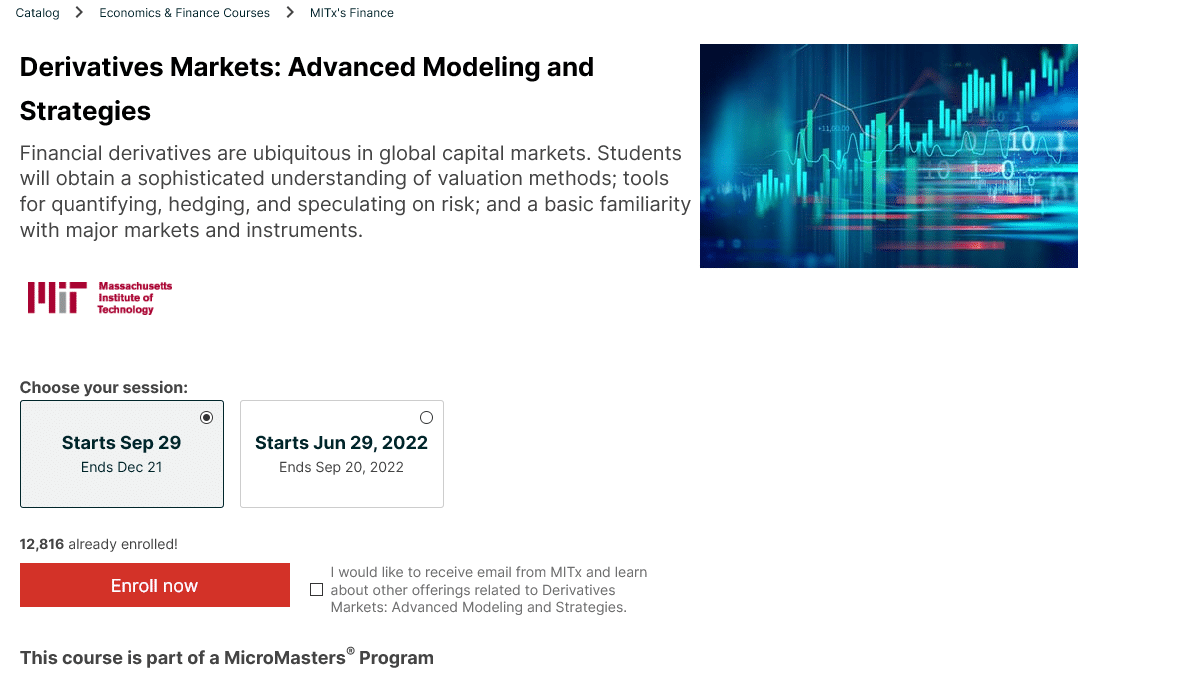 Derivatives Markets Advanced Modeling and Strategies MIT