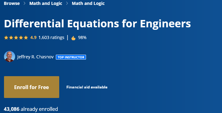 Differential Equations for Engineers – Hong Kong University