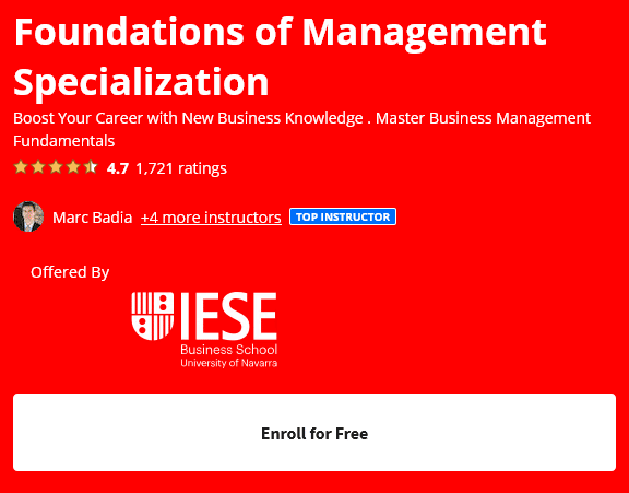 Foundations of Management Specialization
