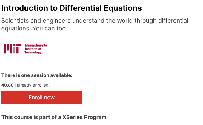 Introduction to Differential Equations – MIT