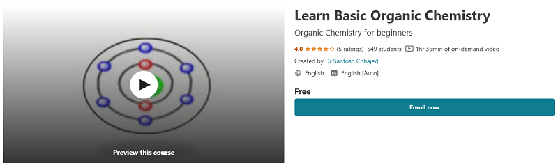 Learn Basic Organic Chemistry – Udemy