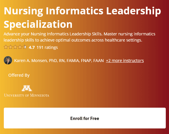 Nursing Informatics Leadership Specialization