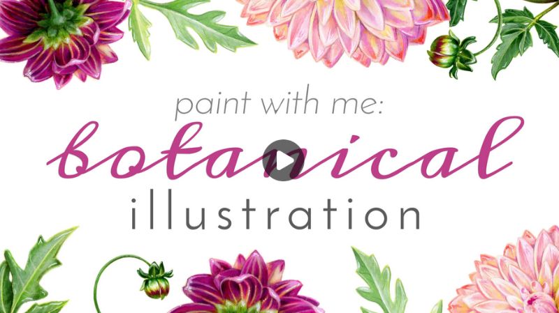 Paint with Me Vintage-Inspired Botanical Illustration Using Mixed Media