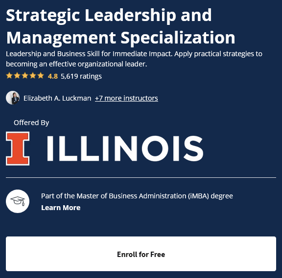 Strategic Leadership and Management Specialization